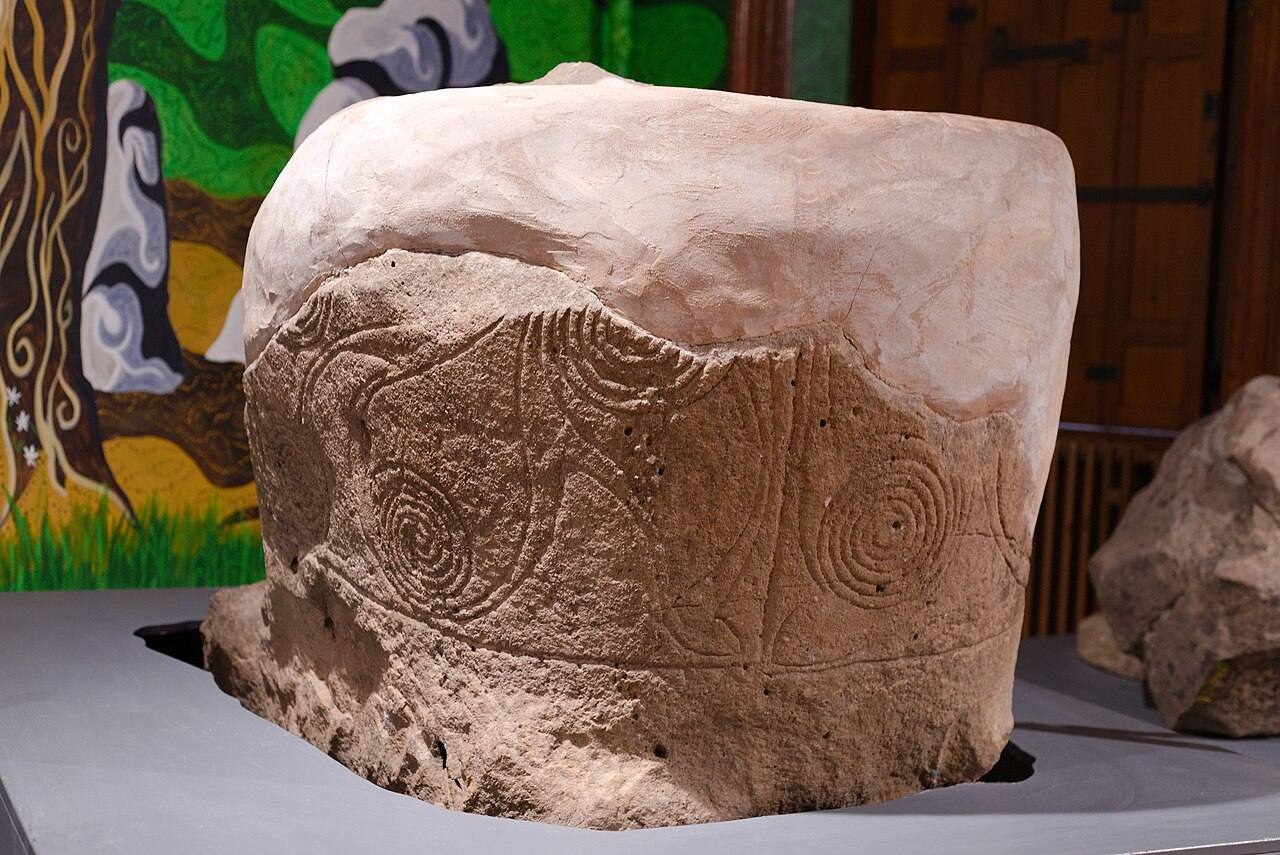 The Killycluggin Stone on display in the Cavan County Museum