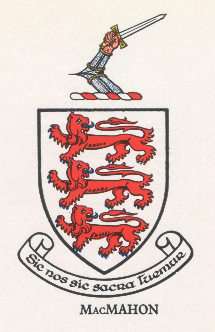 Coat of arms of the MacMahons of Thomond with three lions