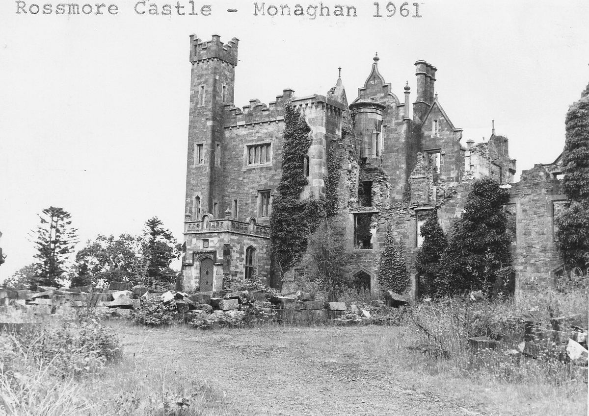 Rossmore Castle in Monaghan in 1961, a ruined shell