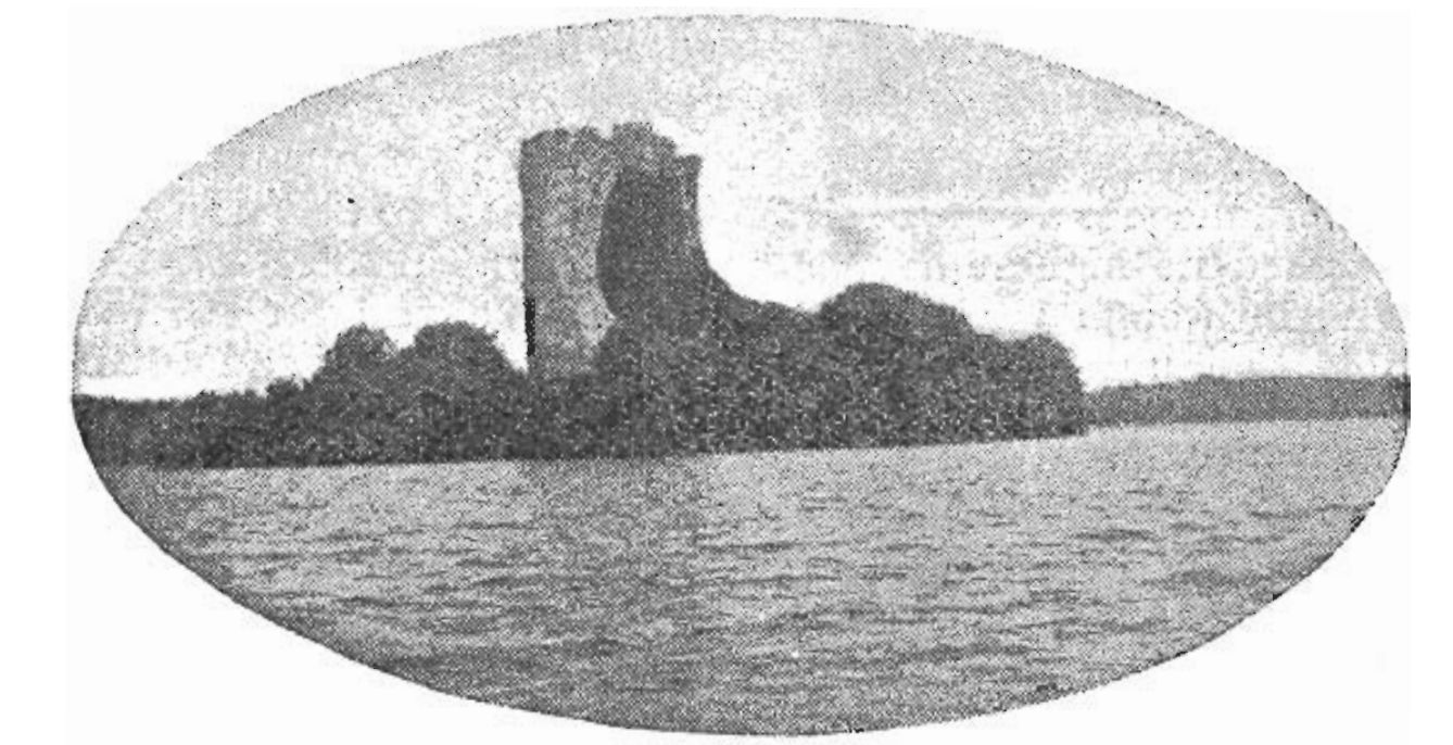 1922 journal plate showing the ruins of Cloughoughter Castle on Lough Oughter